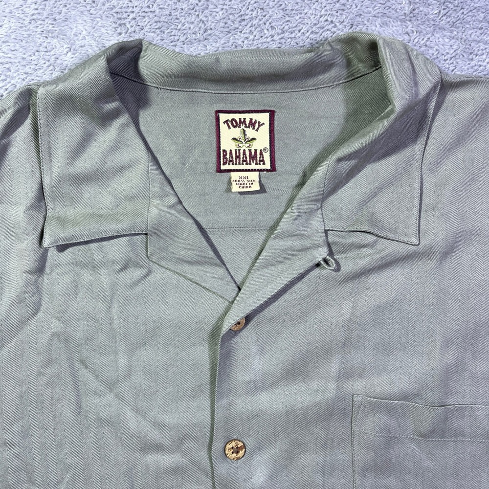 Tommy Bahama Silk Camp‎ Shirt Mens XXL Short Sleeve Button Down Palm Print